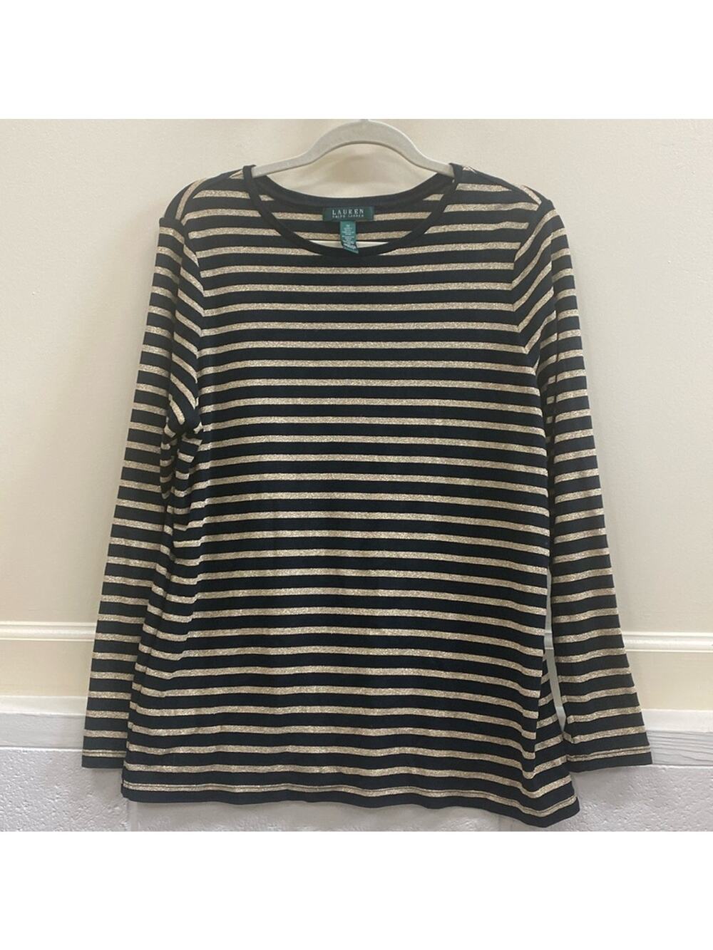 Lauren Ralph Lauren women’s 1X plus black and gold striped top